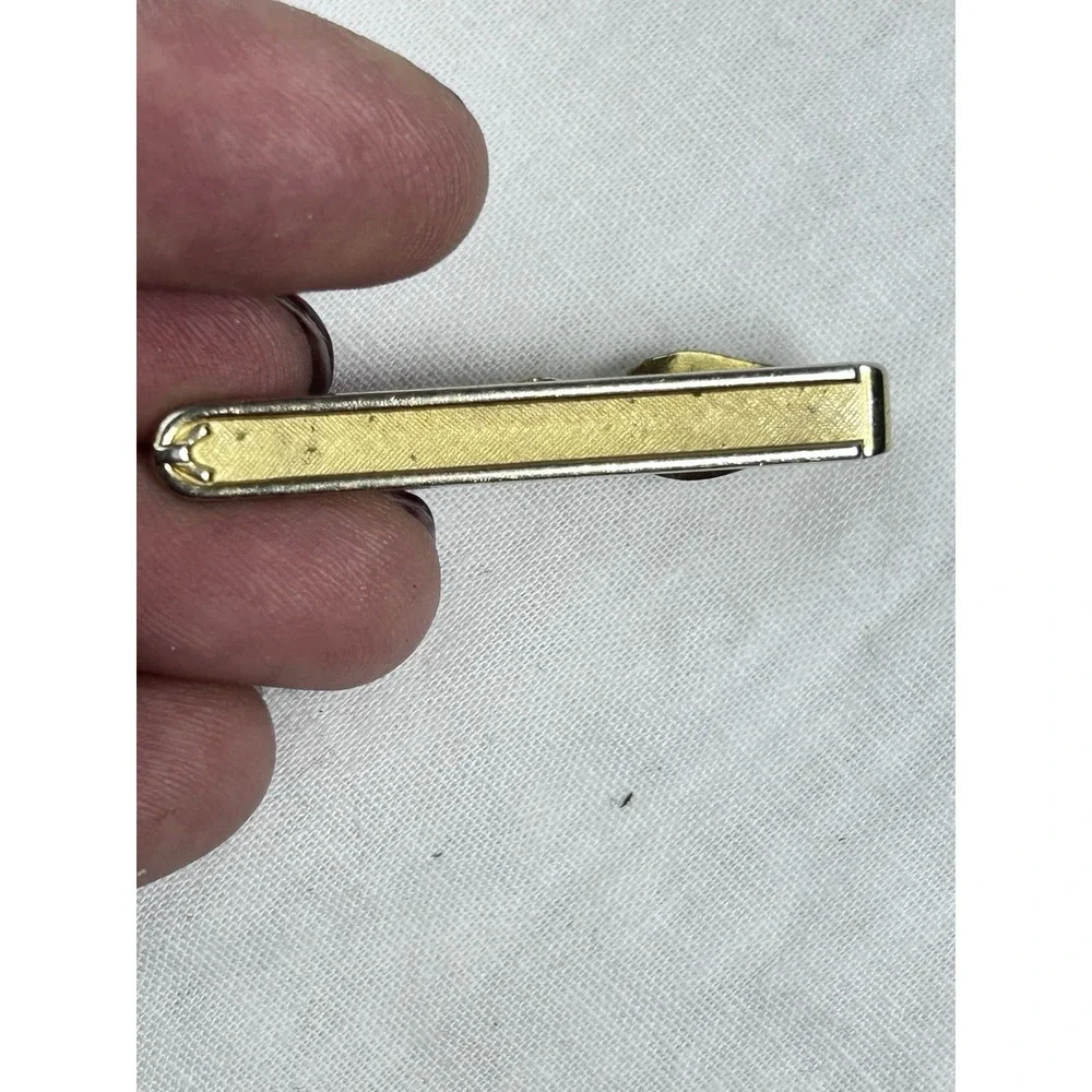 Vtg Cufflinks And Tie Bars Lot Gold And Silver Tone x9